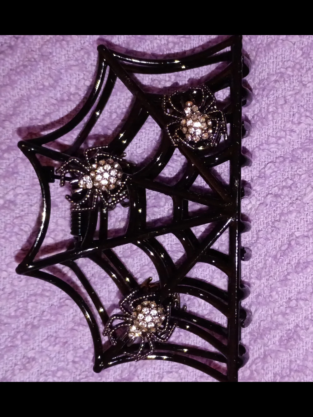 Spider Web Hair Claw Clip - Black and Bronze Set/2